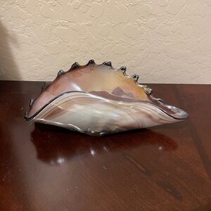 Elegant Glass Conch Shell Sculpture Ocean Beach Coast Coastal Sea Boho Handblown